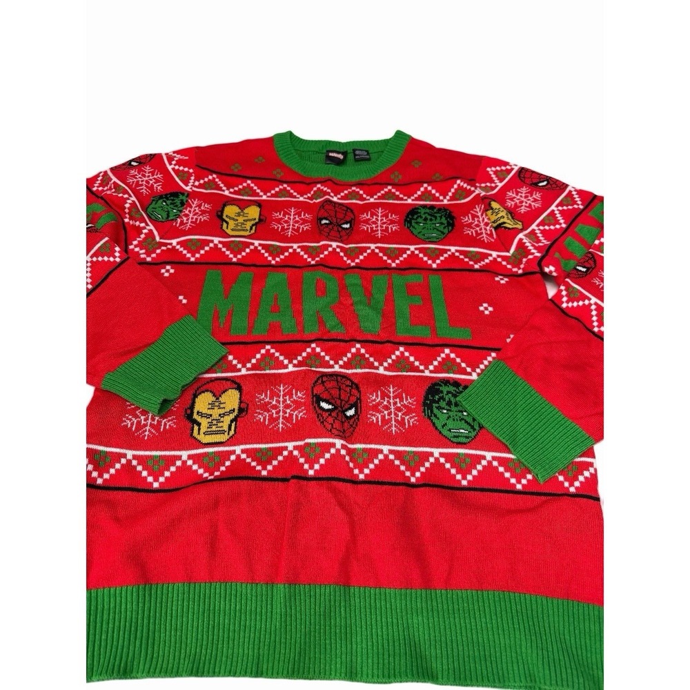 Marvel Christmas Holiday Pullover Ugly Sweater 100% Acrylic Comic Book Youth XXL